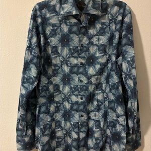 Billionaire Couture Blue Patterned Shirt